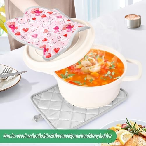 Kcldeci Heart Shape Balloons 2Pack Pot Holder Set Heat Resistant Easy to Use