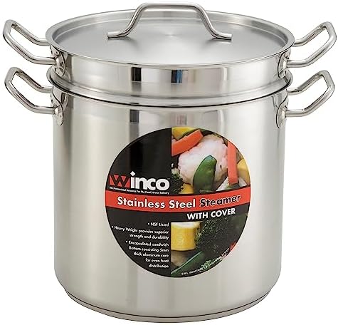 Winware 12 Quart Stainless Steamer with Cover
