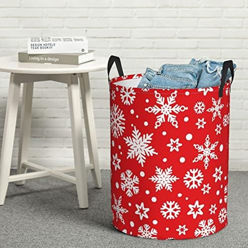 AFHYZY Snowflake Laundry Hamper - Collapsible with Handles Easy Carry Durable Storage Basket