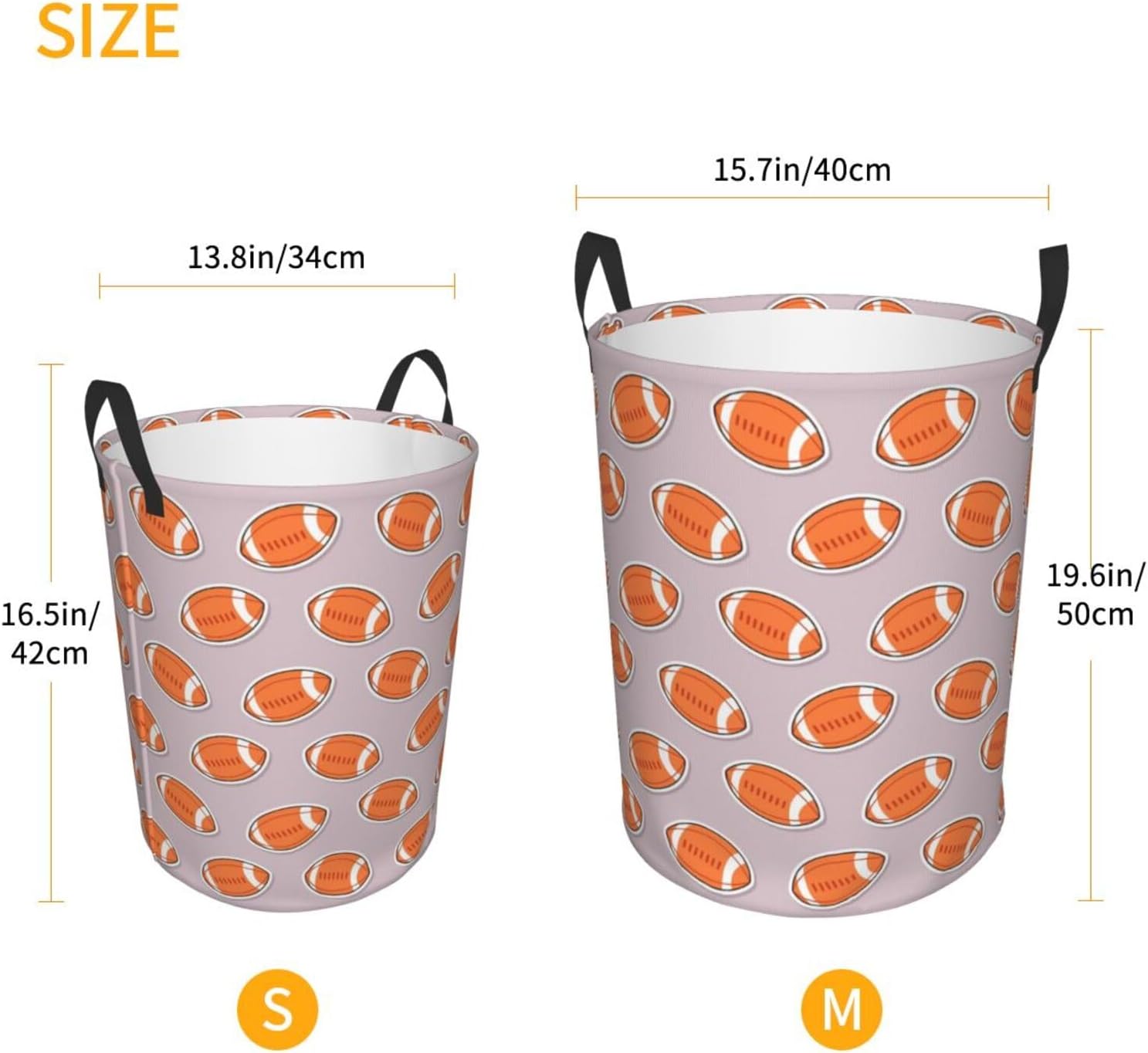 Durable American Football Collapsible Laundry Basket for Storage Travel Organization