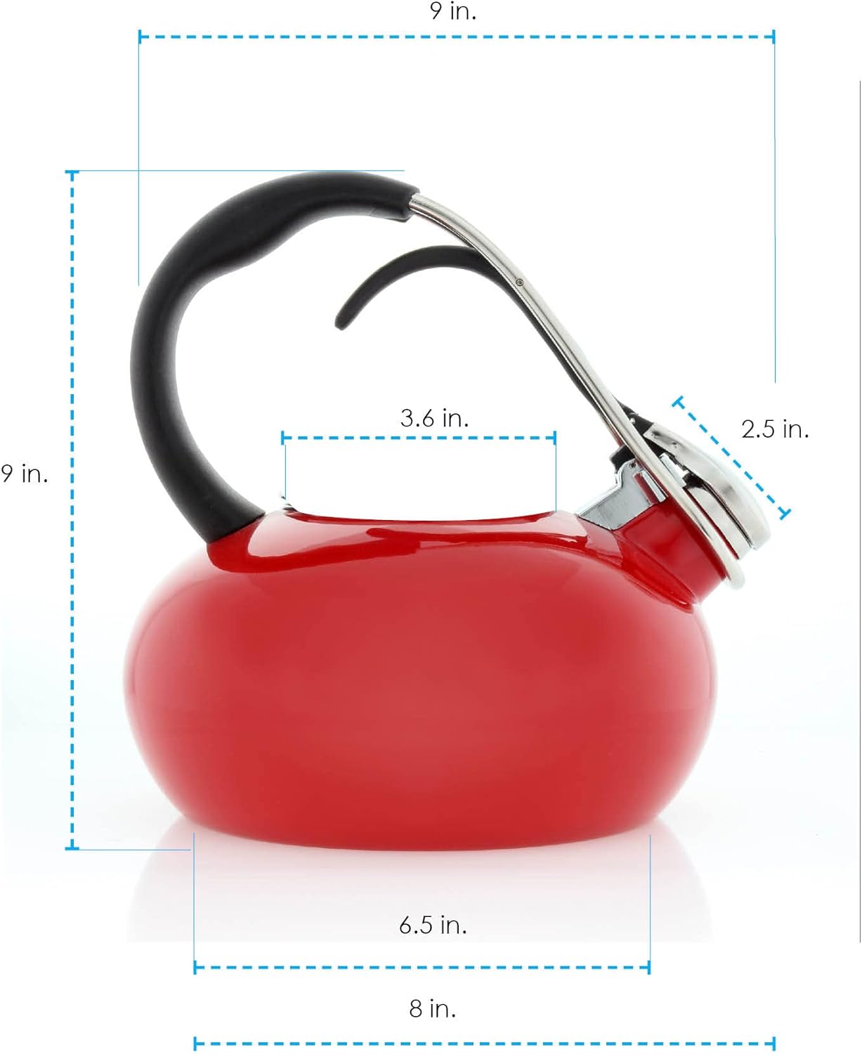 Chantal Classic Loop Enamel Whistling Tea Kettle Red