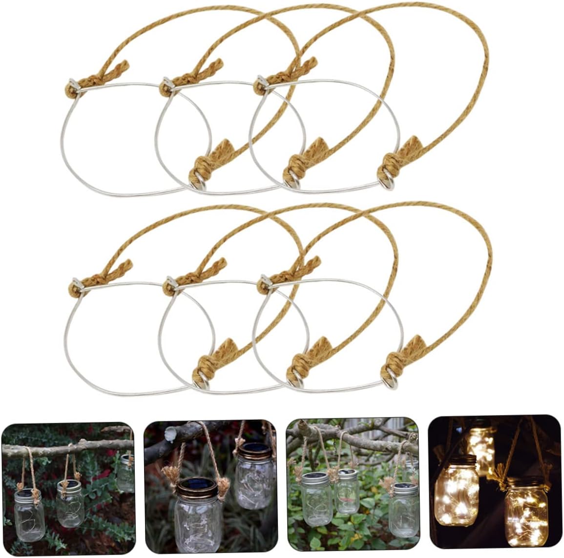 STOBAZA 6-Piece Mason Jar Hangers Aluminum Rugged Durable