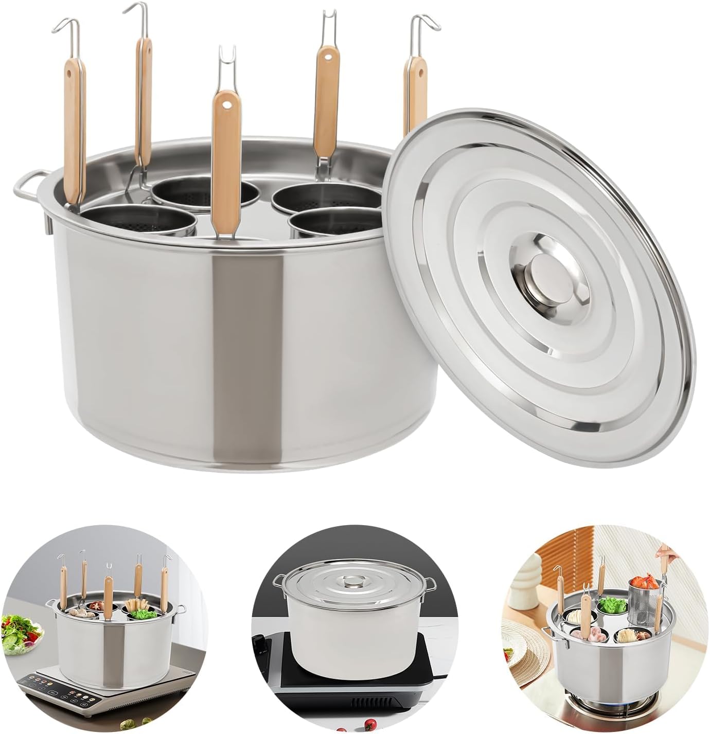 5 Holes Stainless Steel Commercial Pasta Pot