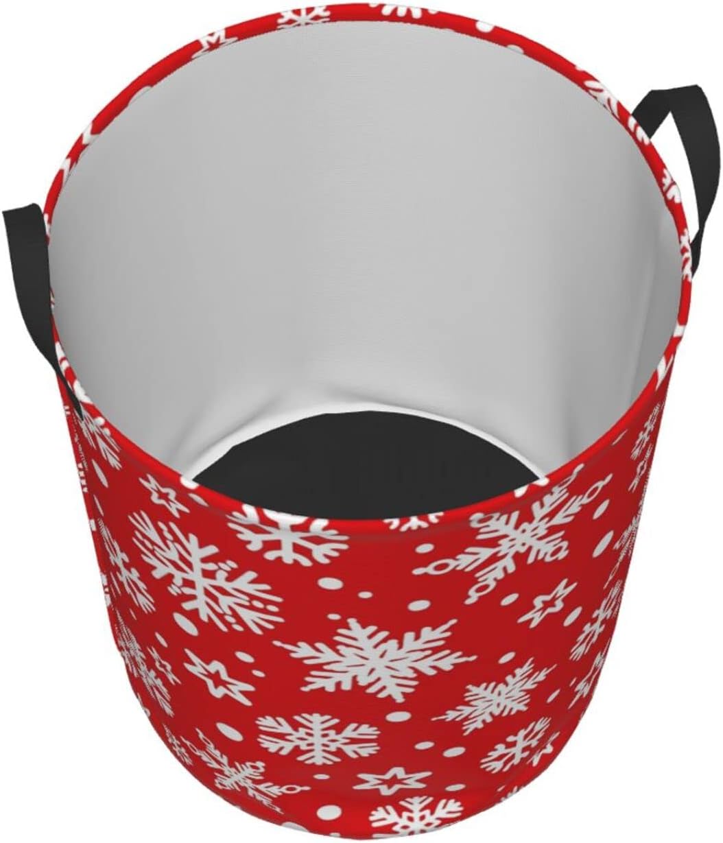 AFHYZY Snowflake Laundry Hamper - Collapsible with Handles Easy Carry Durable Storage Basket