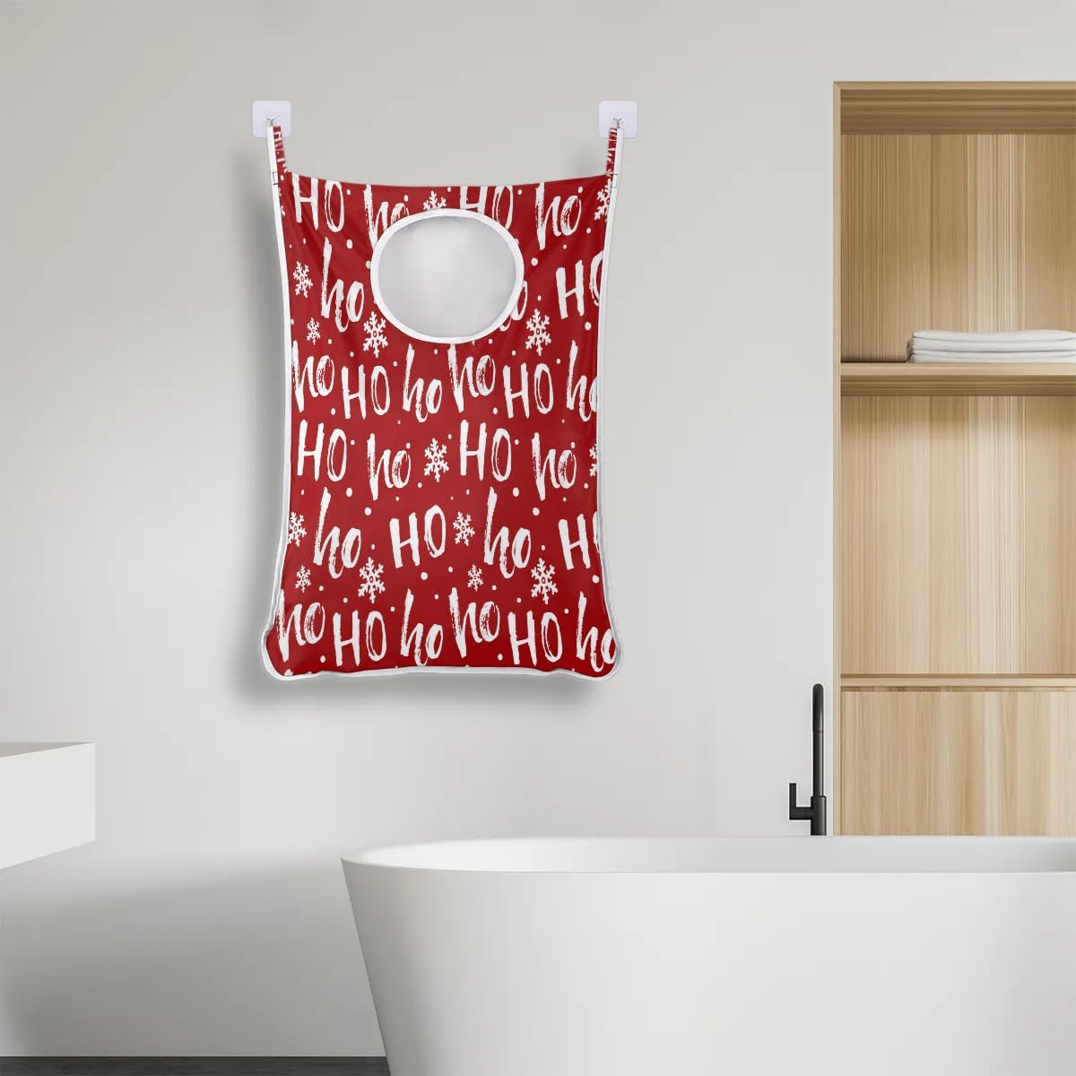Festive Hanging Laundry Hamper for Space-Saving Storage
