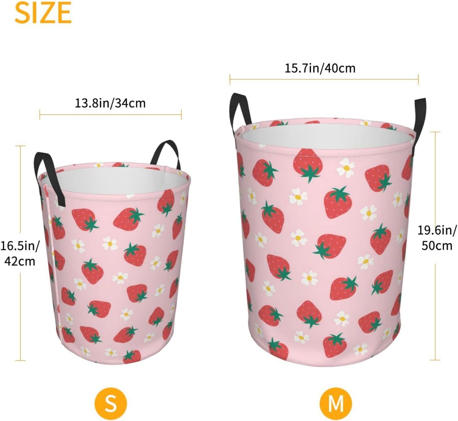 Strawberry Collapsible Laundry Hamper - Easy to Carry Storage Solution
