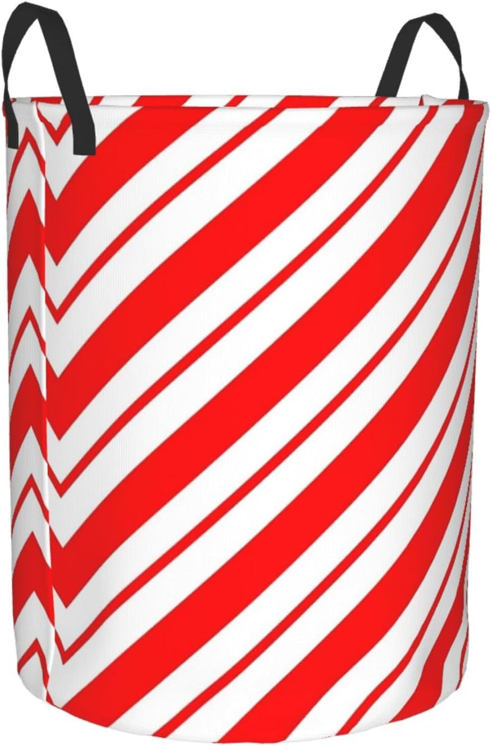 SHANGYINGJI Peppermint Stripes Linen Laundry Hamper