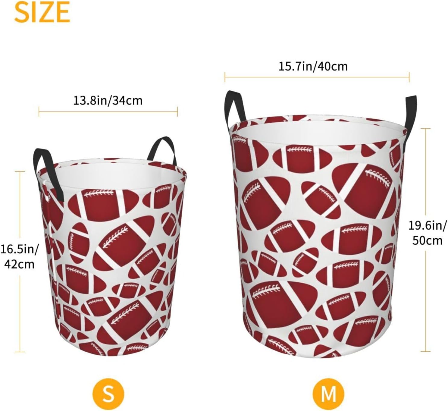 Football Folding Laundry Basket with Handles for Efficient Storage