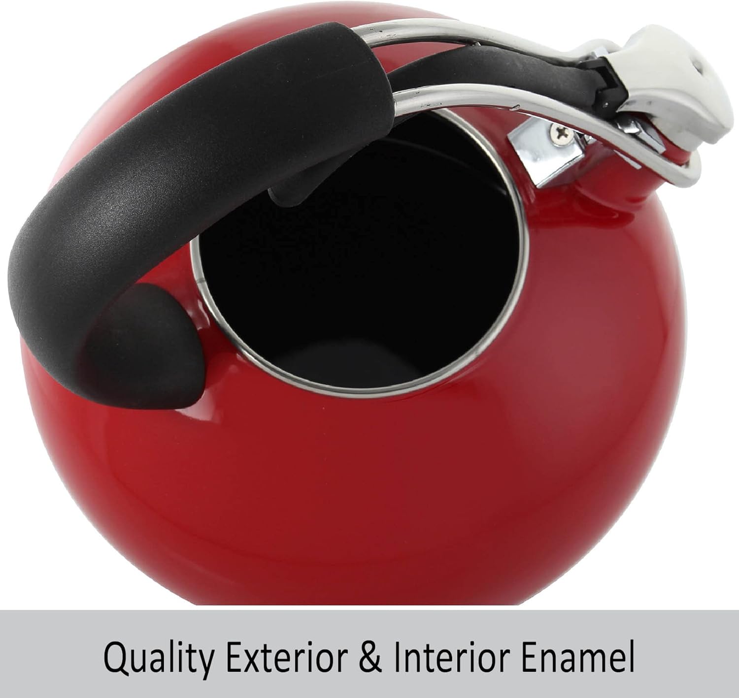 Chantal Classic Loop Enamel Whistling Tea Kettle Red