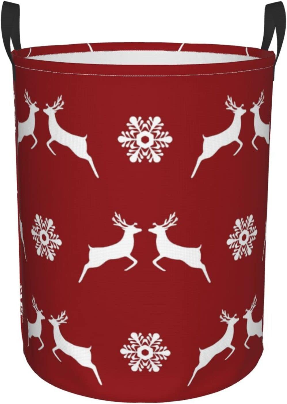 AFHYZY Snowflake Foldable Laundry Hamper Collapsible Handle Durable Storage for Bedroom