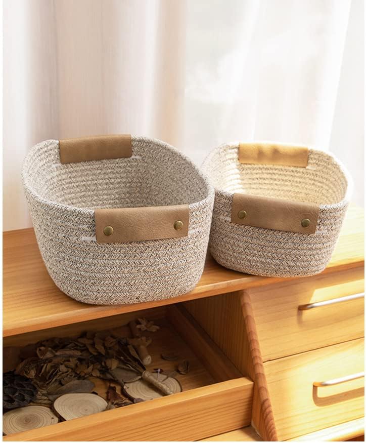 Namzi Boho Home Decor Light Brown Rope Storage Basket