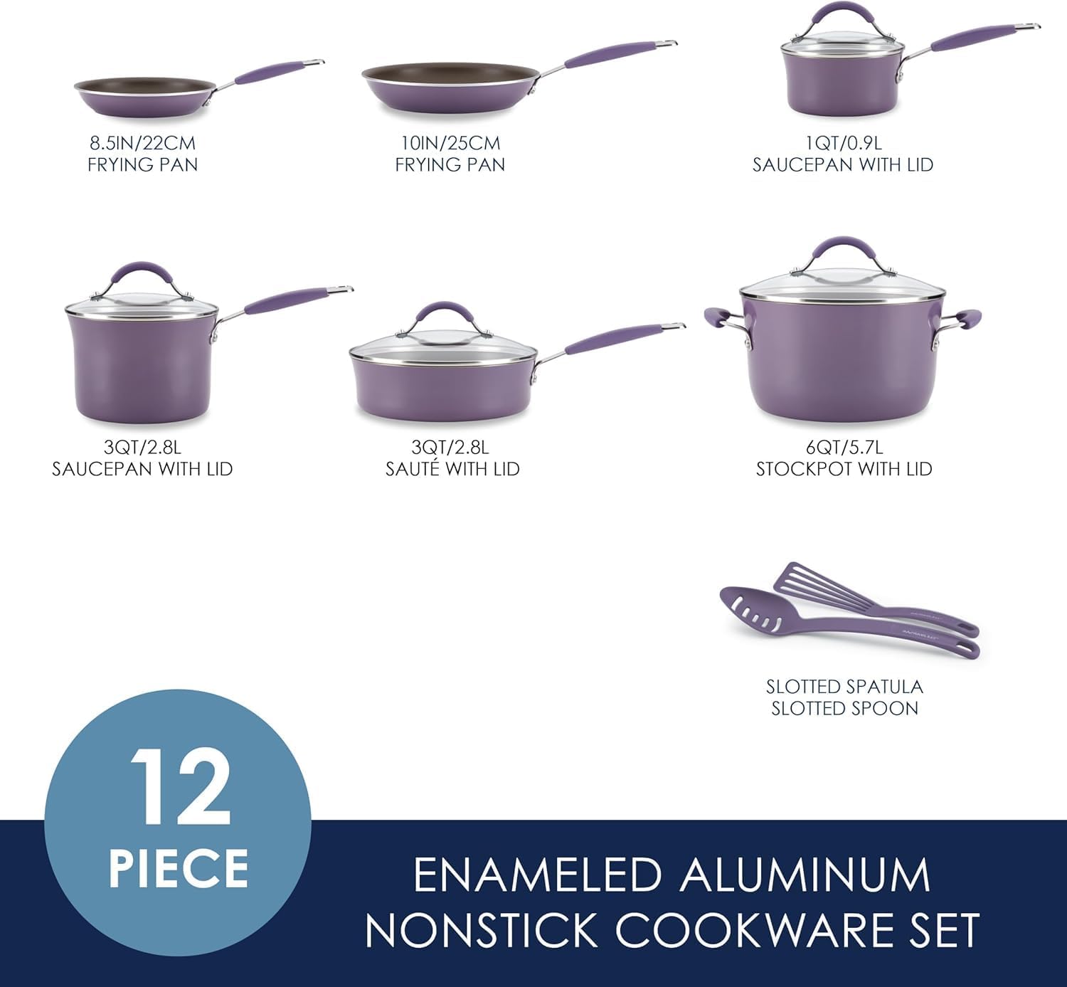 Rachael Ray Cucina Nonstick Cookware Set Lavender Purple
