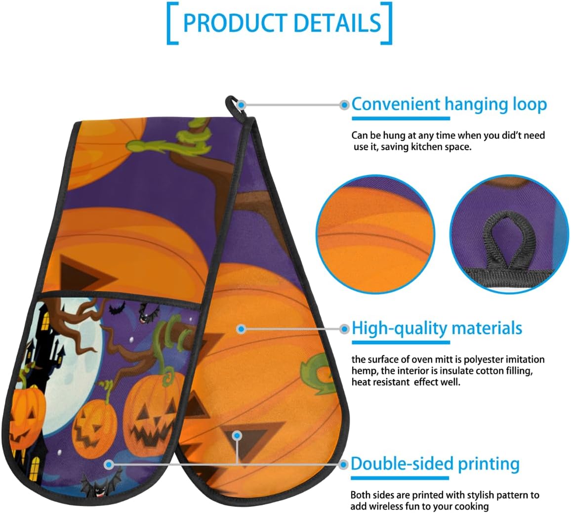Pumpkin Double Oven Mitts Halloween