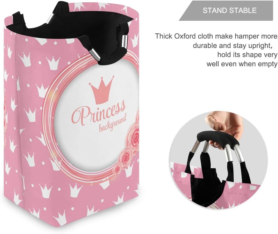 SUABO Princess Crown Collapsible Folding Laundry Basket