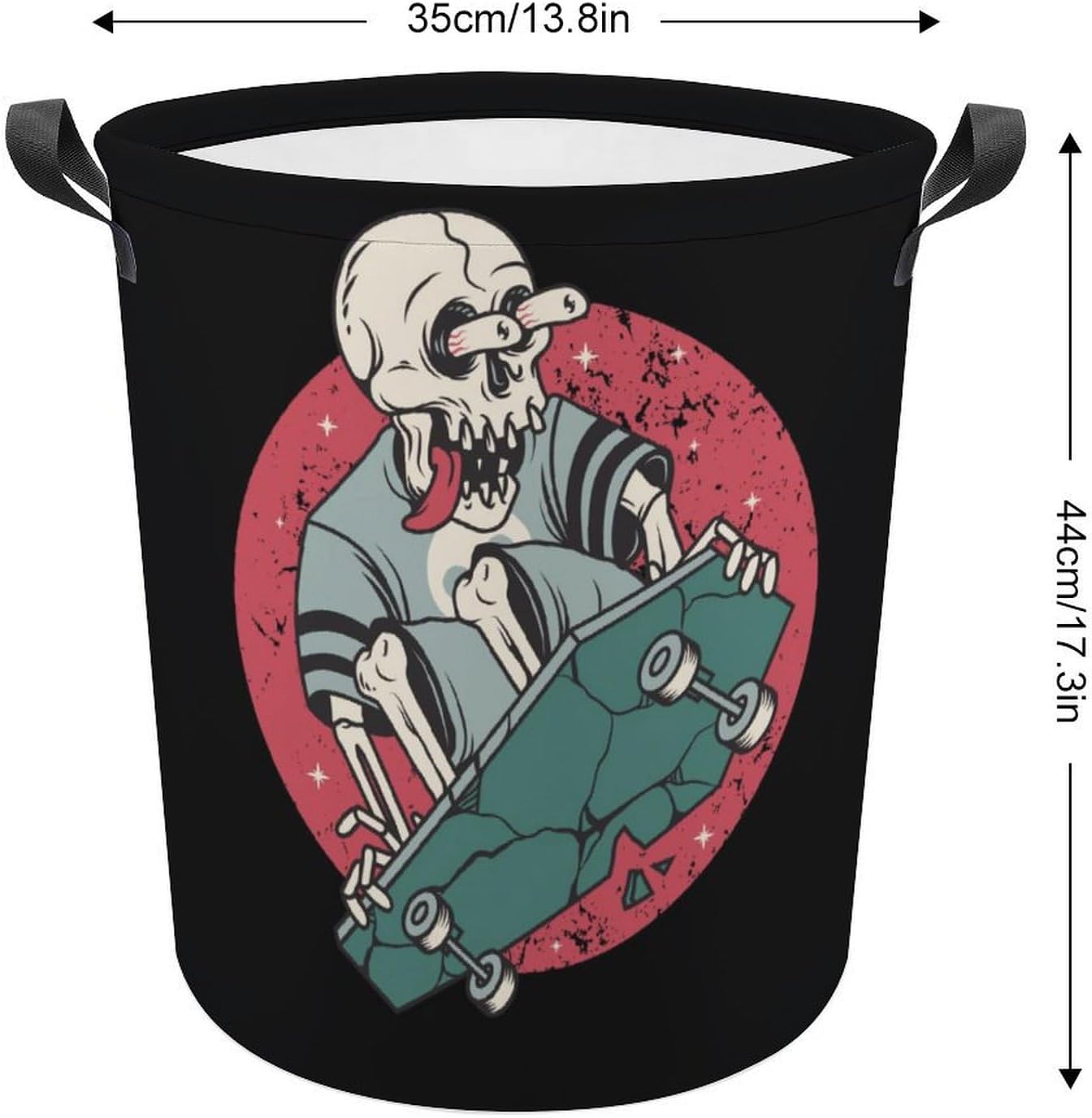 Skull Skateboard Laundry Hamper Waterproof