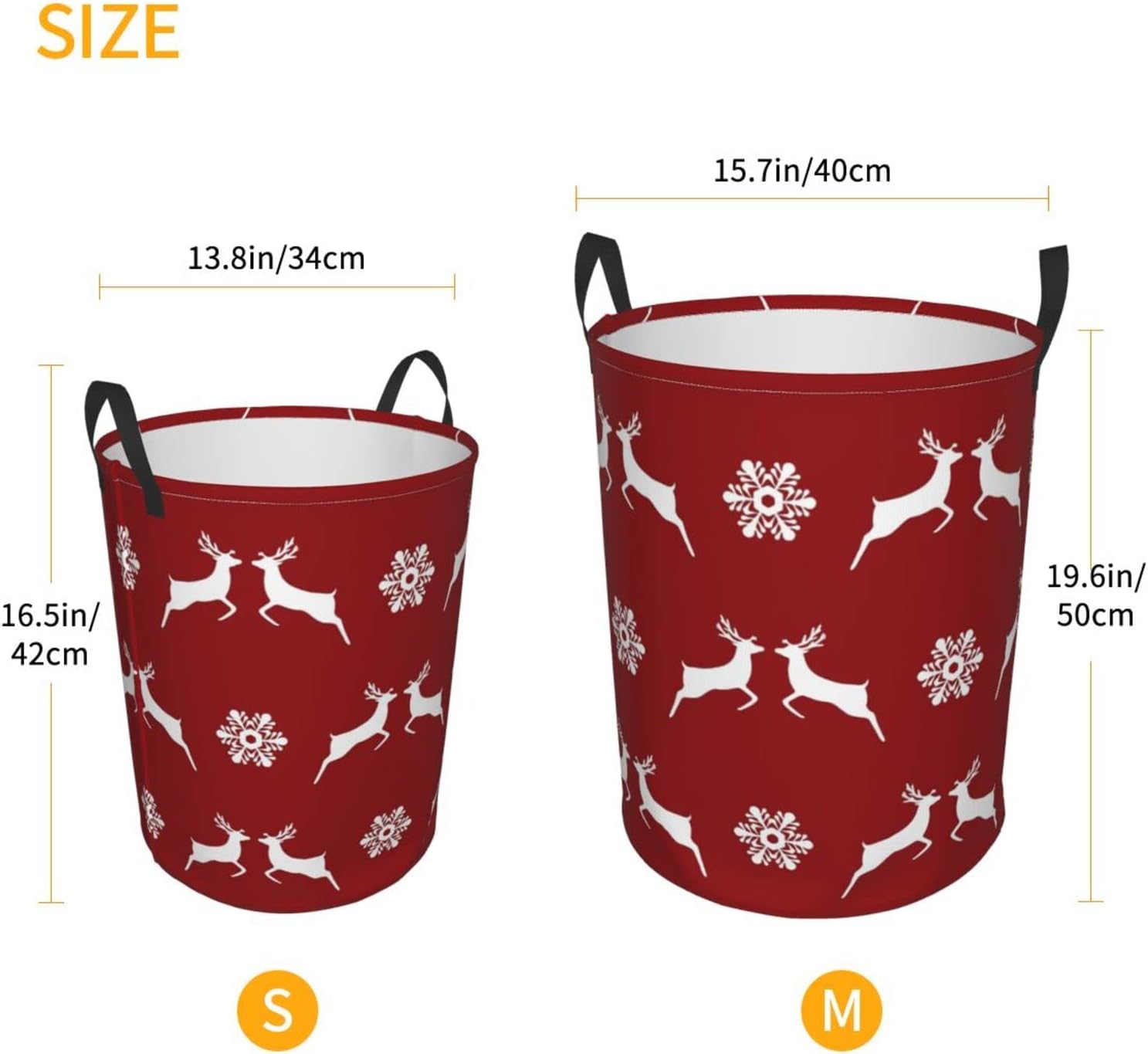 AFHYZY Snowflake Foldable Laundry Hamper Collapsible Handle Durable Storage for Bedroom