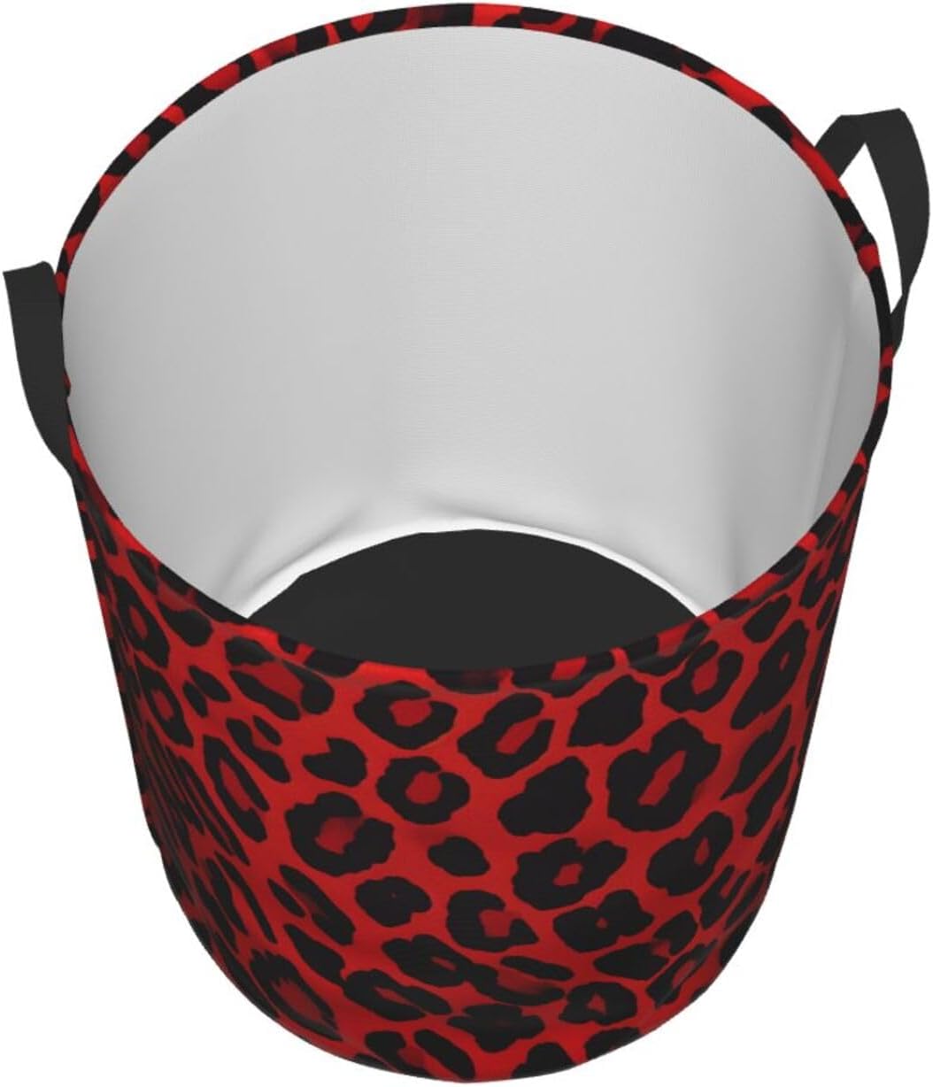 VducK Red Leopard Large Laundry Basket