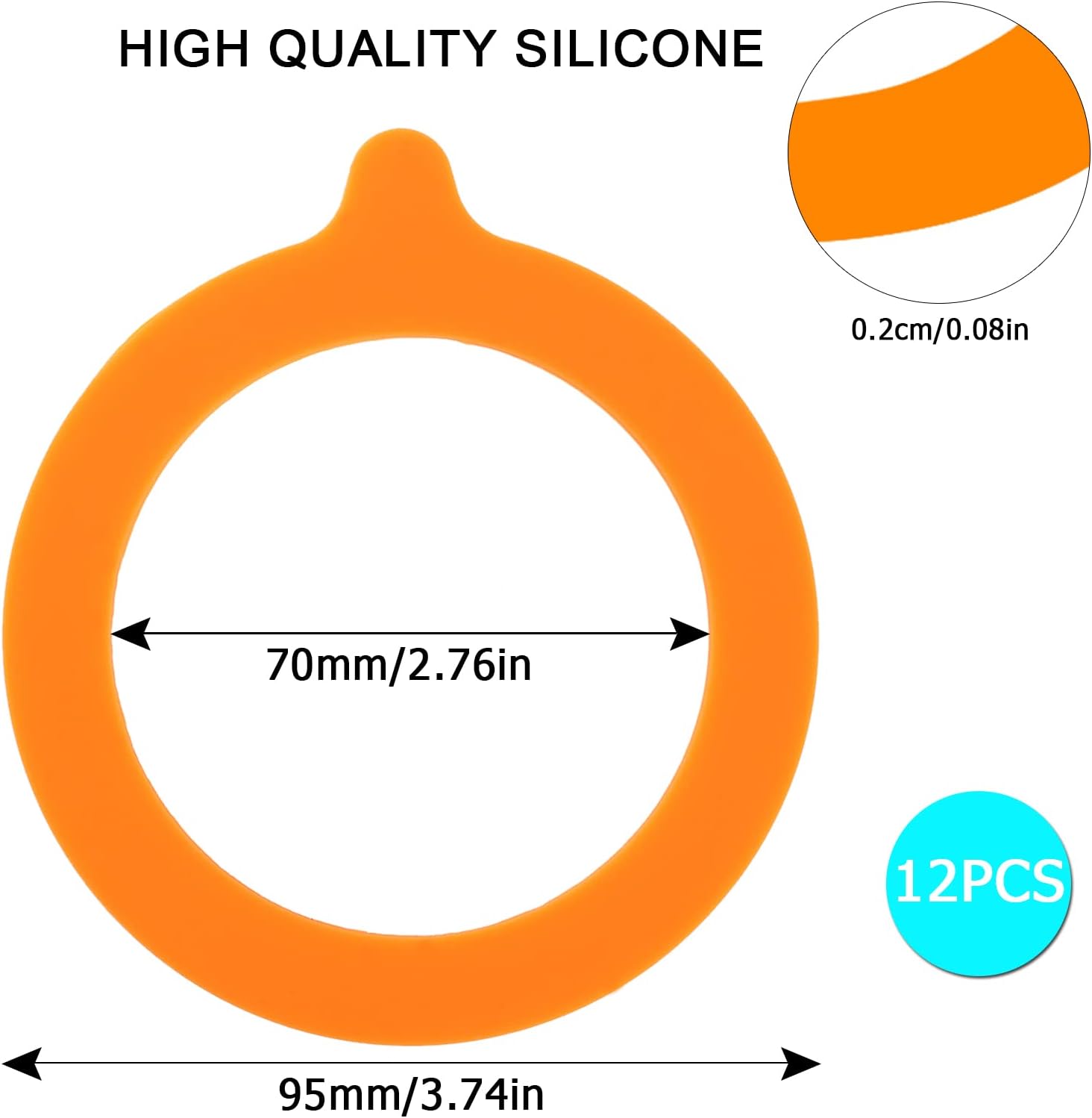 12 Pack Silicone Gasket Seals for Canning Jars 1