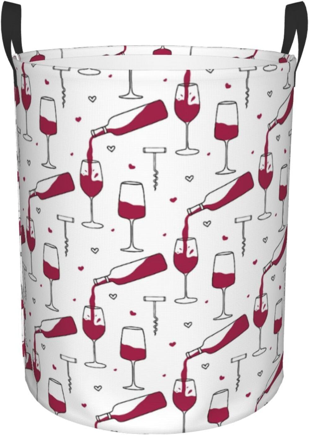 Sturdy White Foldable Laundry Hamper with Handles