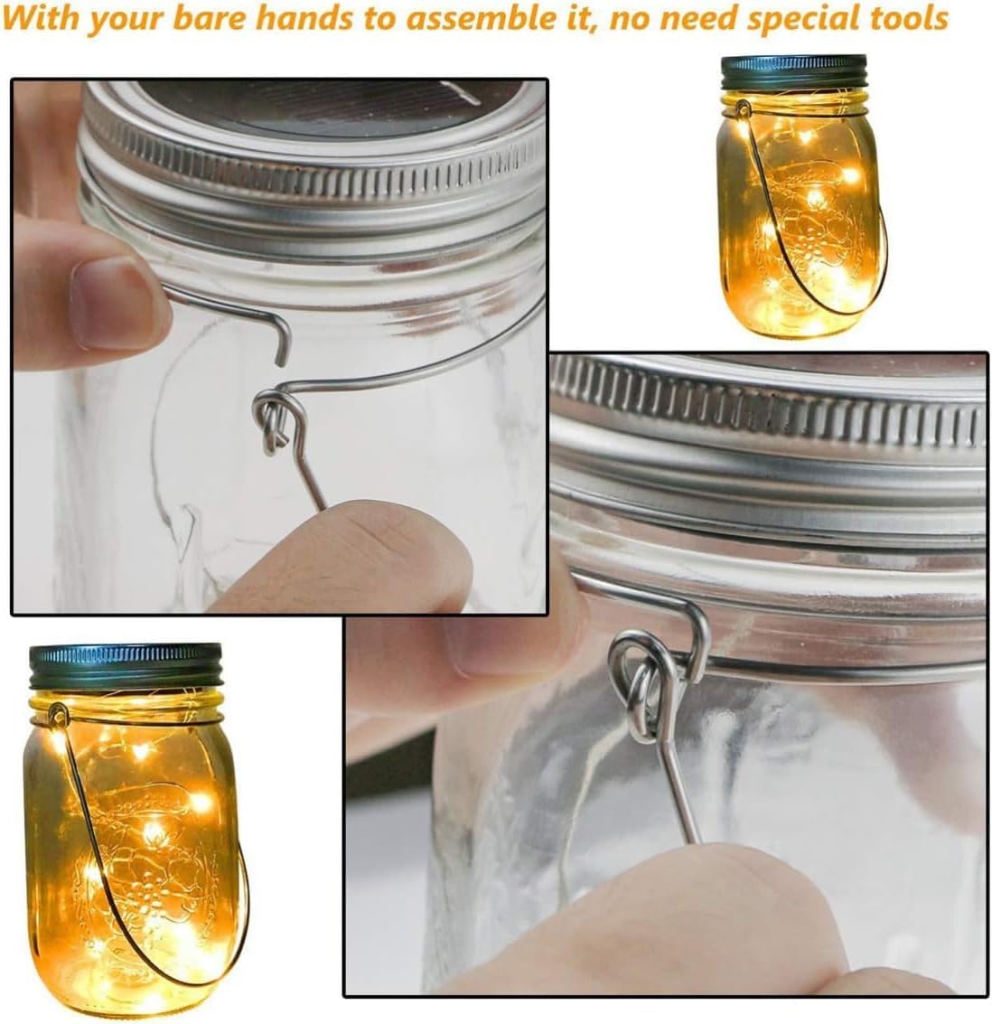 Premium Stainless Steel Mason Jar Wire Hangers Hanging Cables for Mason Jars