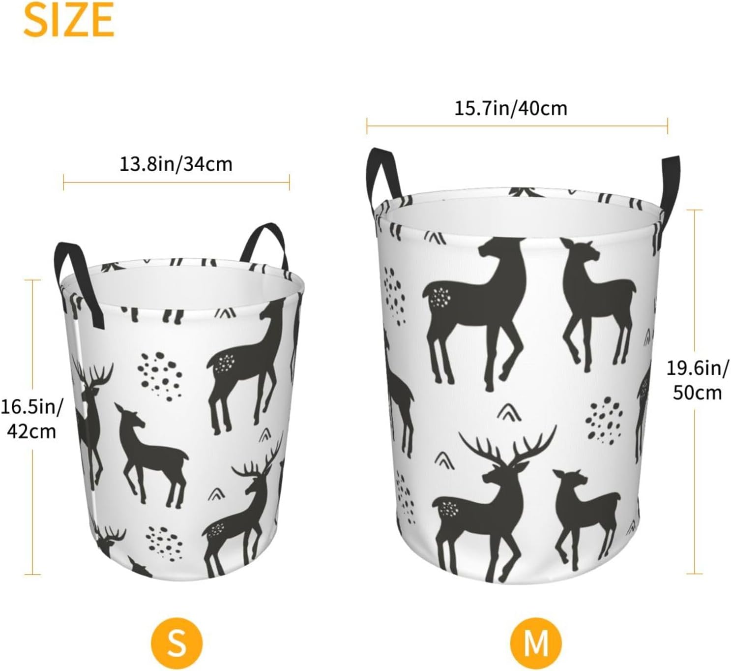 Reindeer-Silhouette Collapsible Laundry Basket Waterproof for HomeDormCar Storage