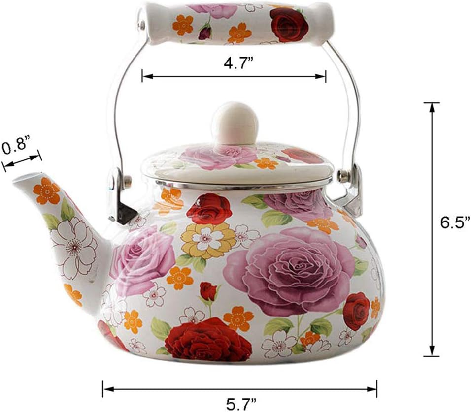 Your Home OLYTARU Enamel Teapot Floral
