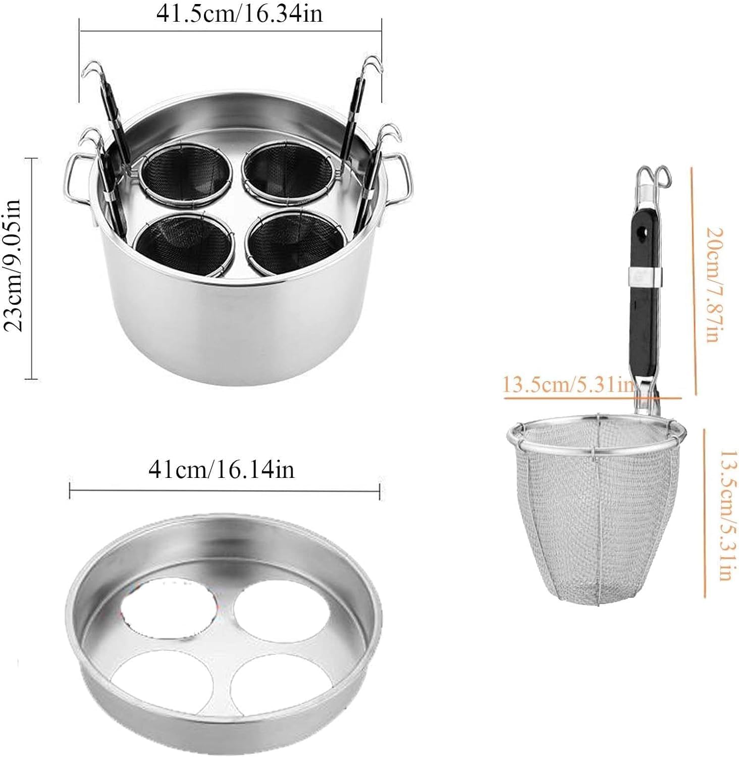 Stainless Steel Pasta Multi-Purpose Pot steamer with Basket and Lid