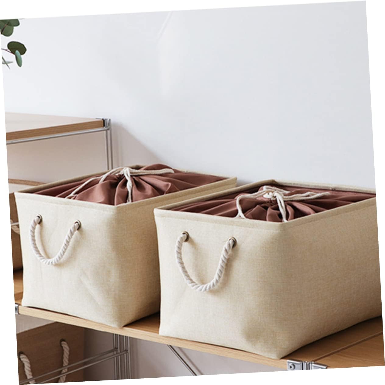 Yellow Foldable Laundry Basket with Handle and Drawstring