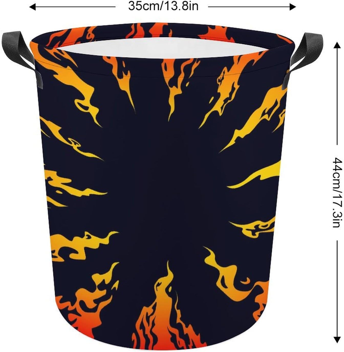 Attractive Fire Black Background Laundry Hamper