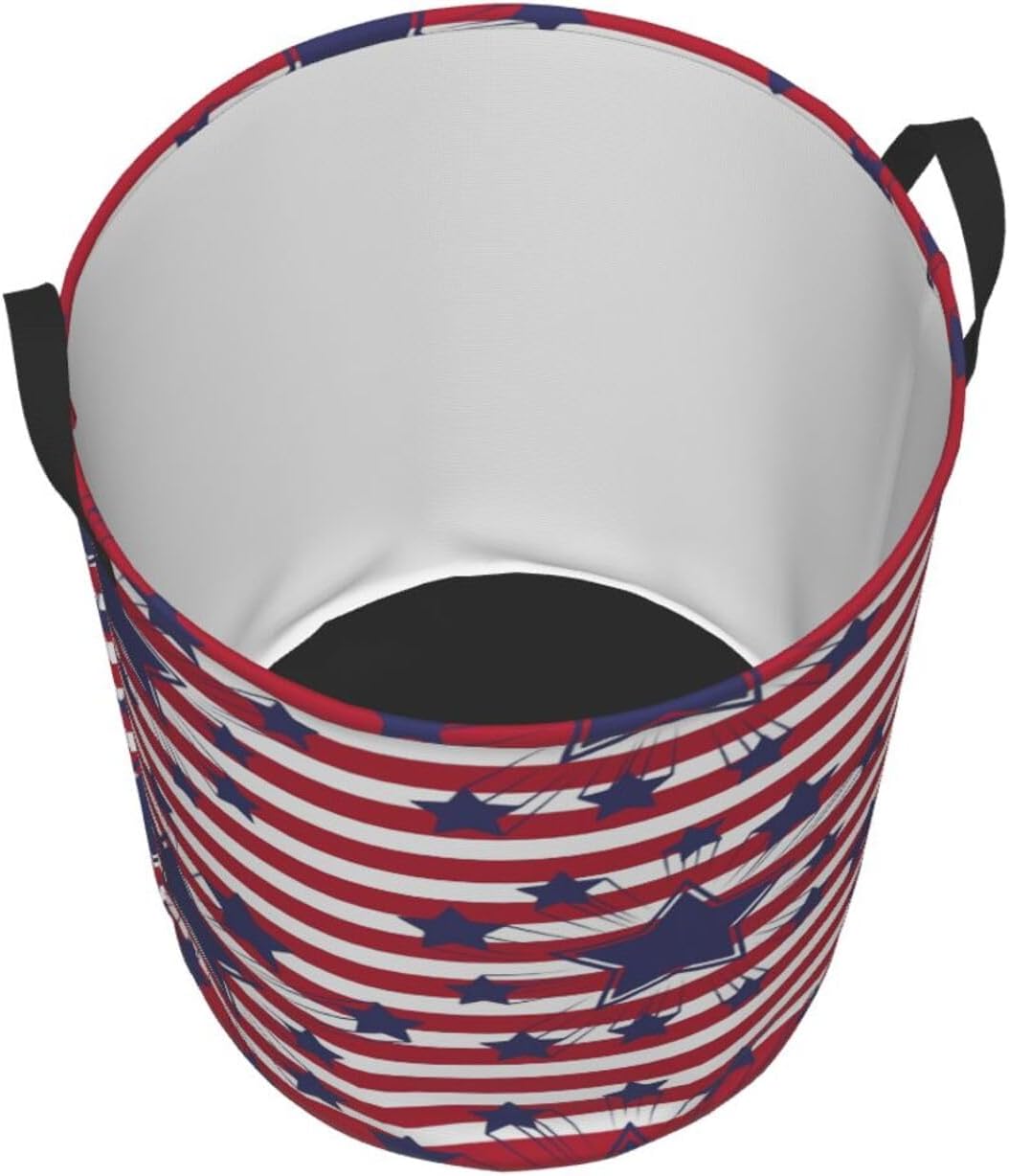 Red Collapsible Laundry Basket with Handles