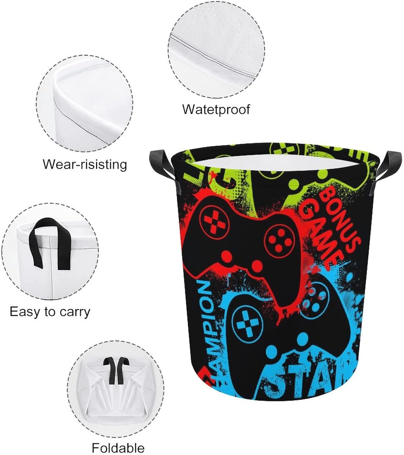 Red Game Joystick Collapse Laundry Bin