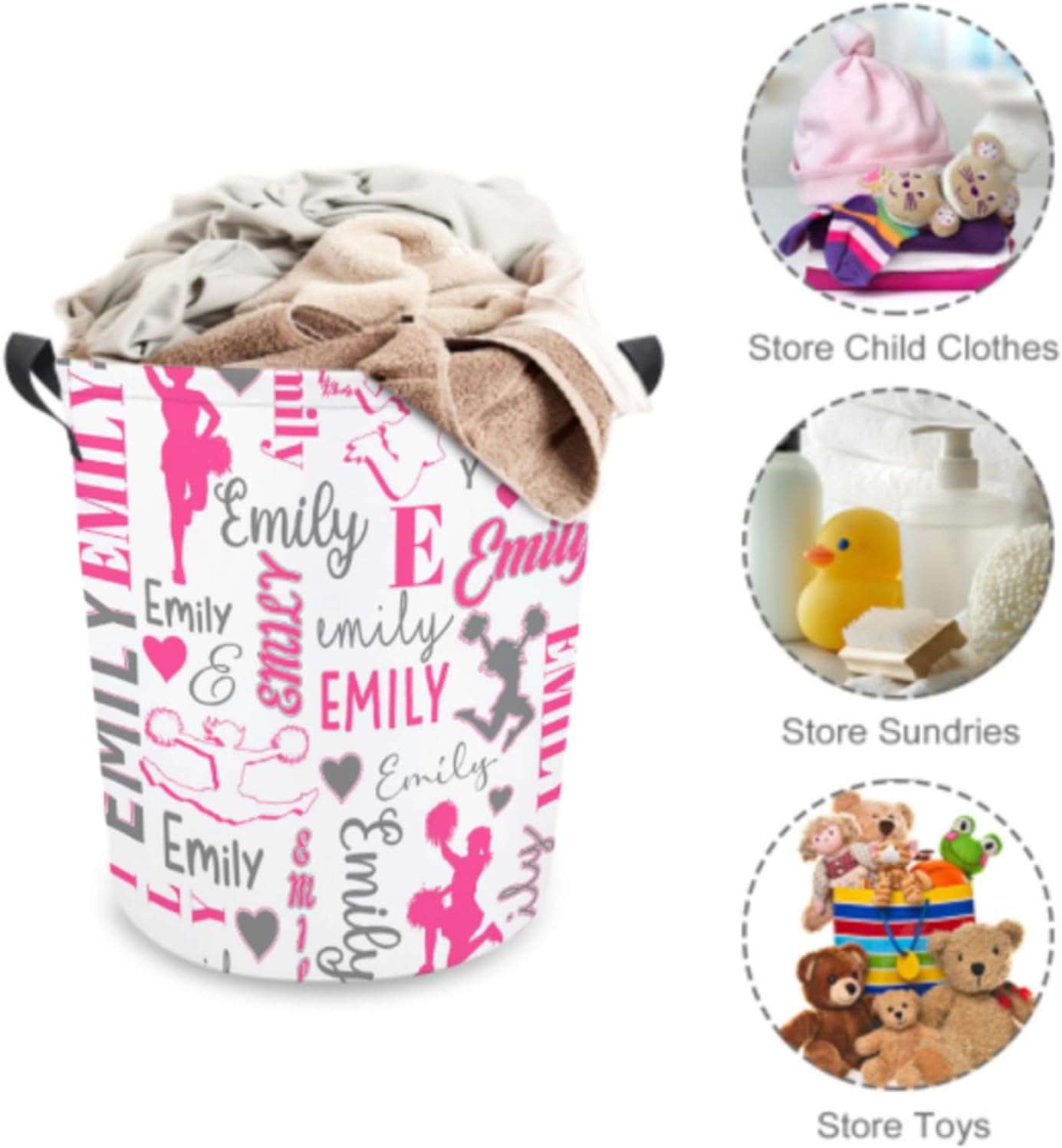 Personalized Baby Name Laundry Basket Storage Solution for Kids and Adults