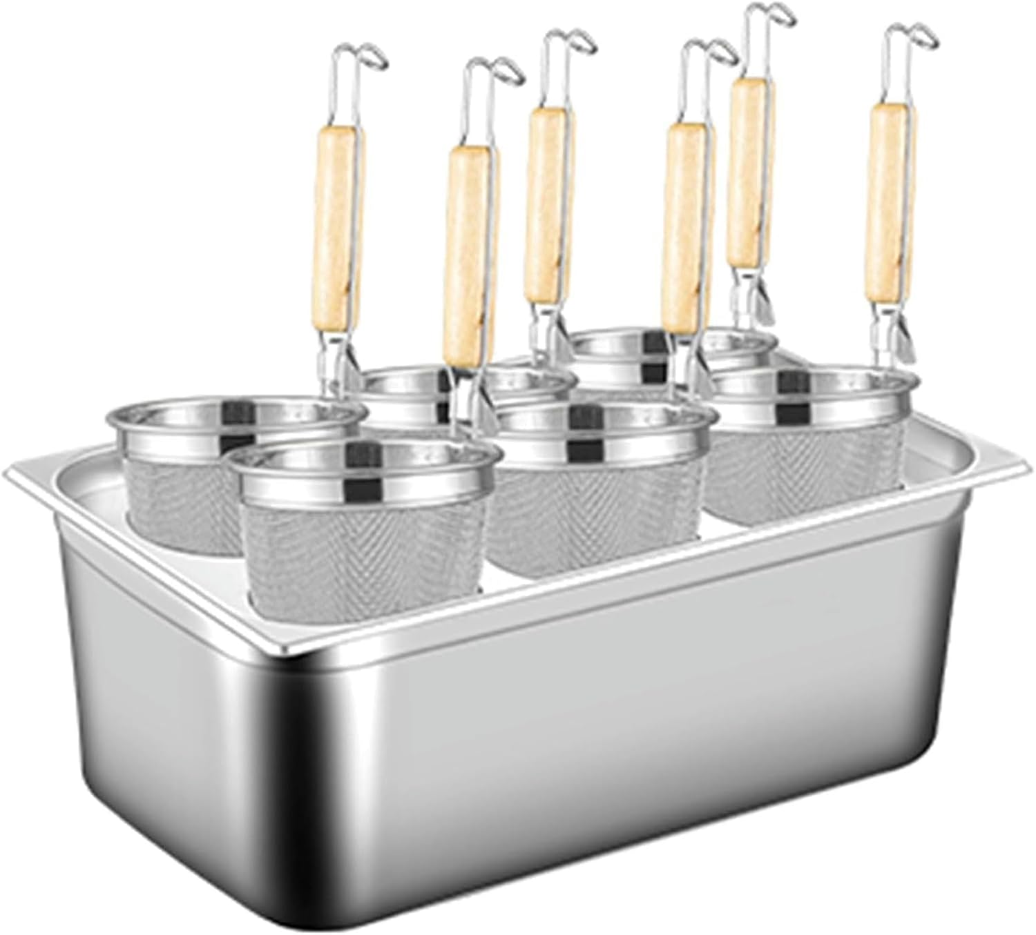 UNbit 6-Piece Stainless Steel Pasta Cooker Set with 6-Pasta Dishes