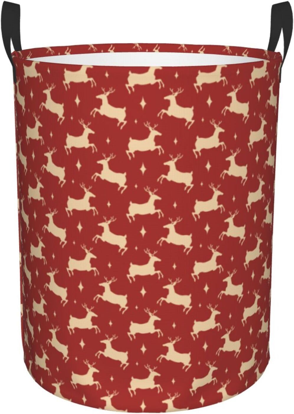 Itin Waterproof Laundry Basket Red Print Durable Storage Solution