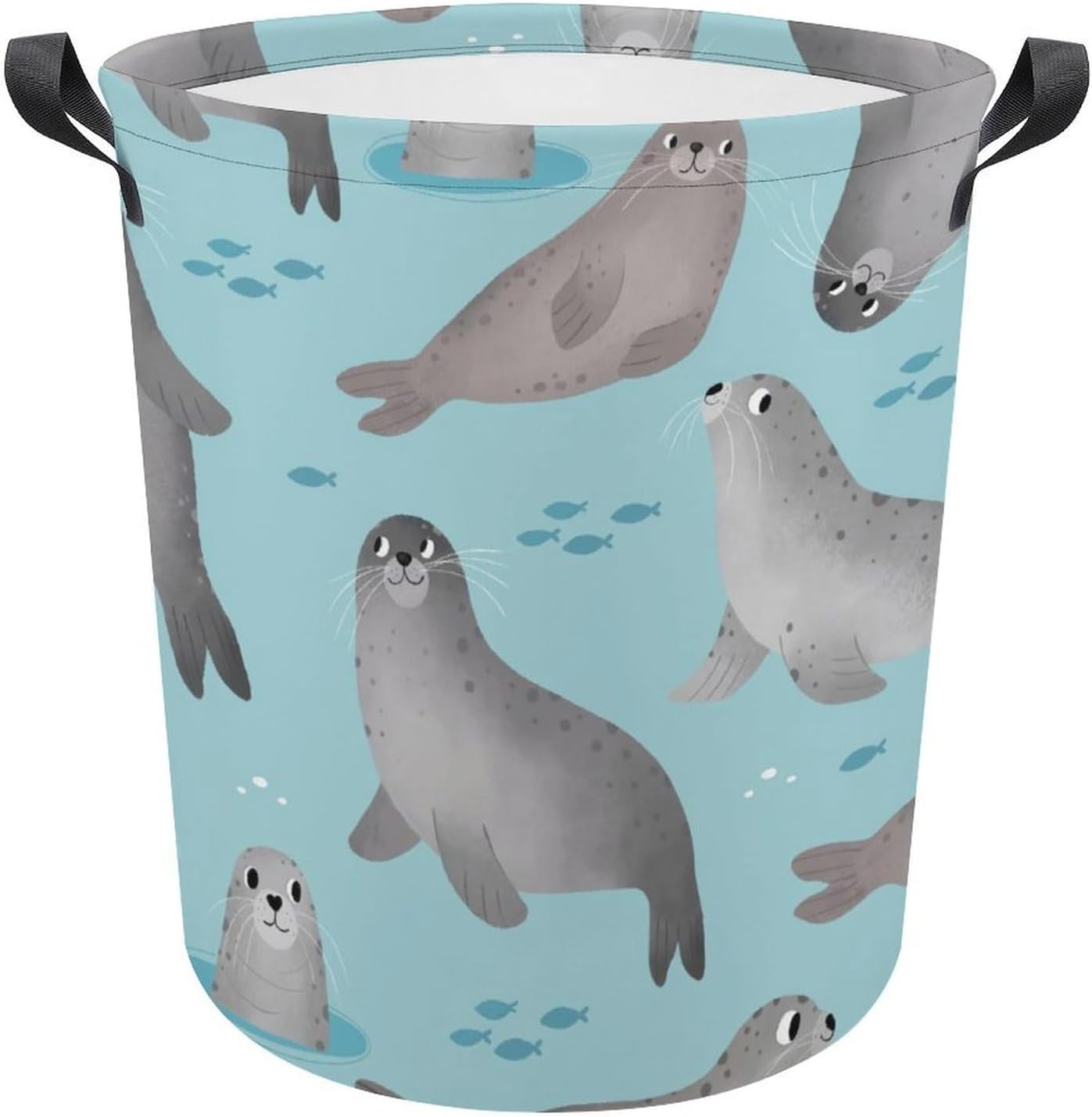 Meikko Durable Waterproof Cartoon laundry Hamper w Easy Carry Handles