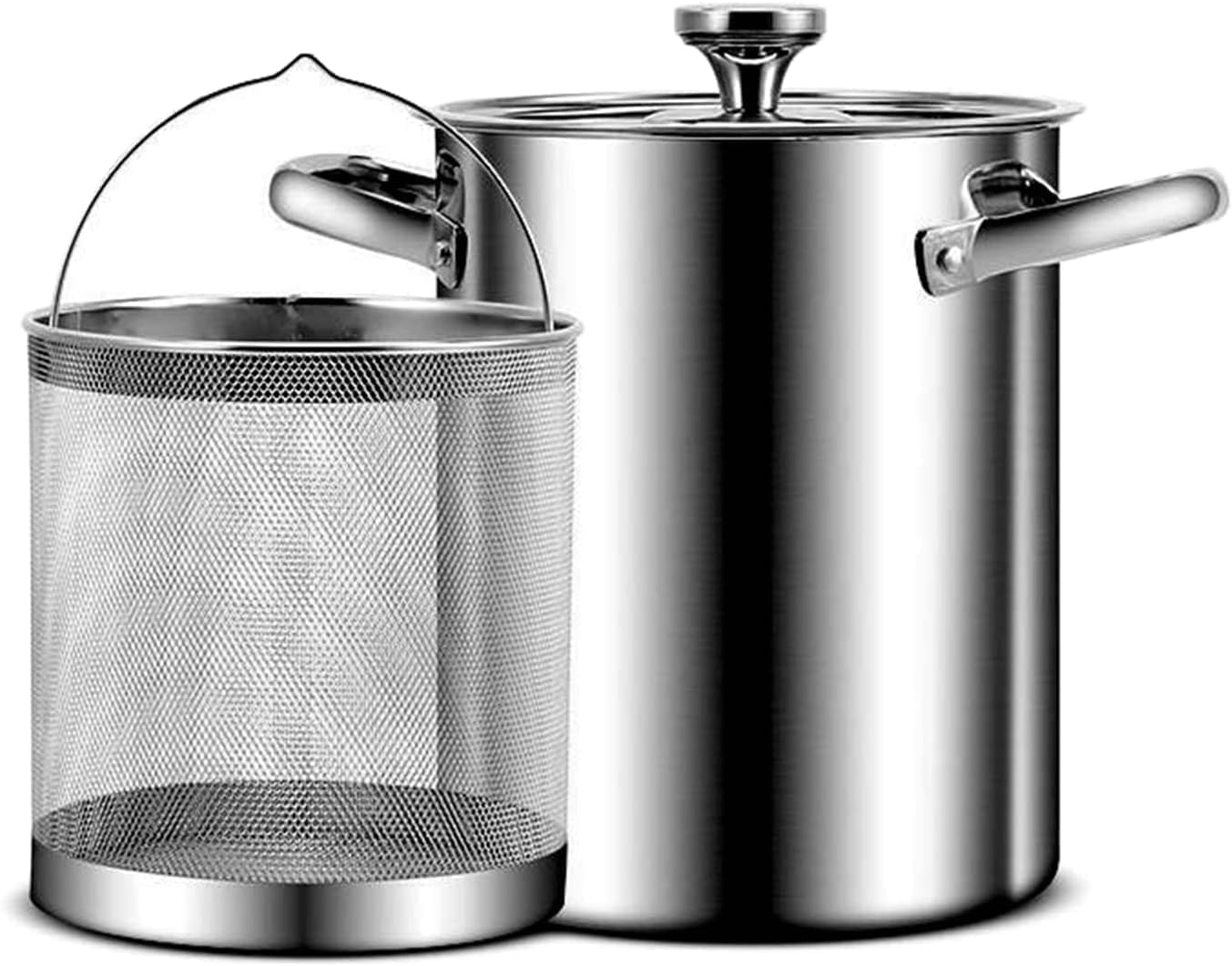 UNbit 4L Asparagus Pot with Glass Lid and Wire Basket