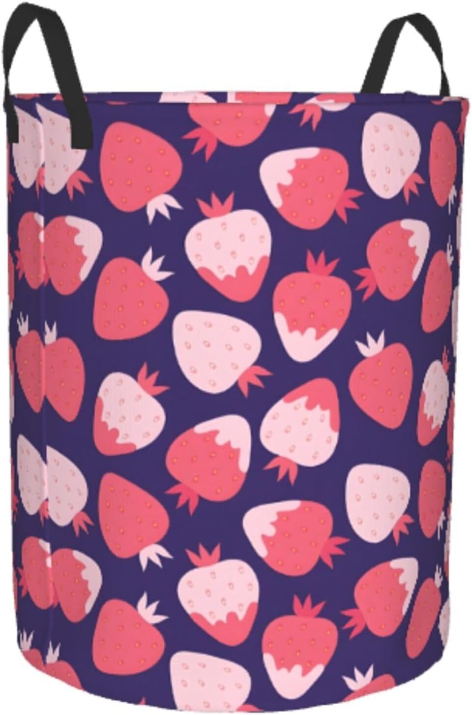 Strawberry Collapsible Laundry Basket w Handles Easy Carry Storage Organizer