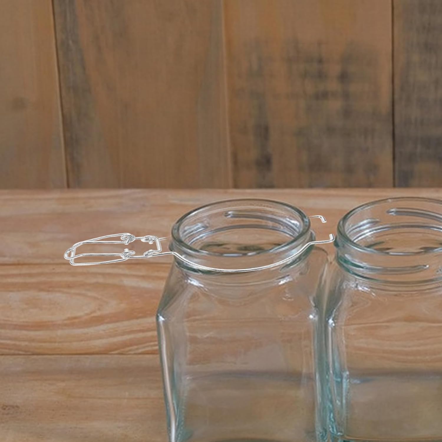 HOLIDYOYO Glass Jar Wire Clamp 10pcs Silver Stainless Steel