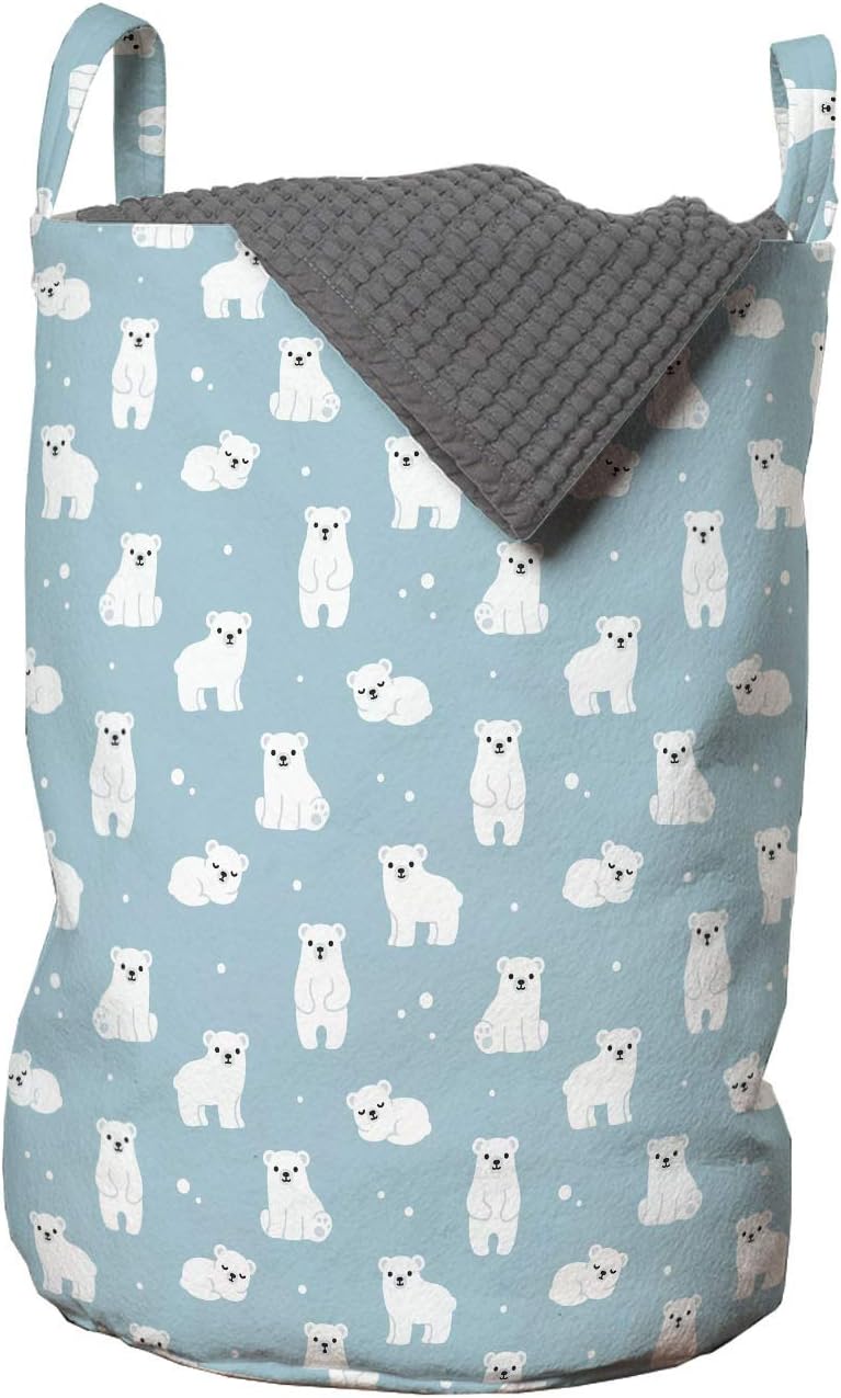 Ambesonne Cartoon Laundry Bag with Snow Effect