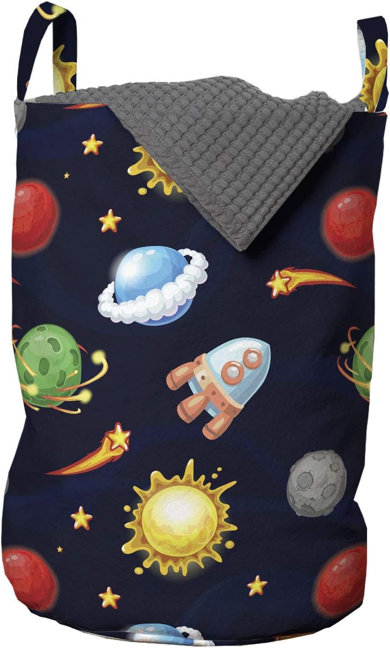 Ambesonne Space Laundry Bag with Drawstring Handles