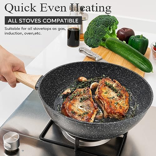 SODAY 12 Pcs Nonstick Cookware Set - Induction Safe Prevents Leaching Healthyeating Kitchen Crate