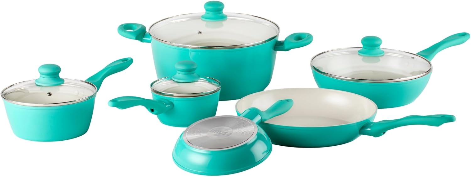IMUSA Ivory Ceramic Cookware Set Premium Design 10-Piece Set