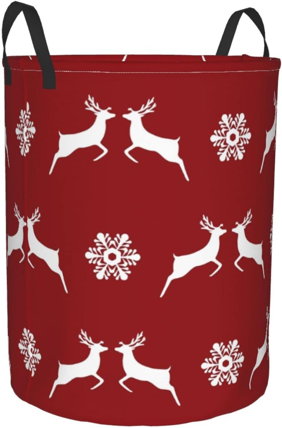 AFHYZY Snowflake Foldable Laundry Hamper Collapsible Handle Durable Storage for Bedroom