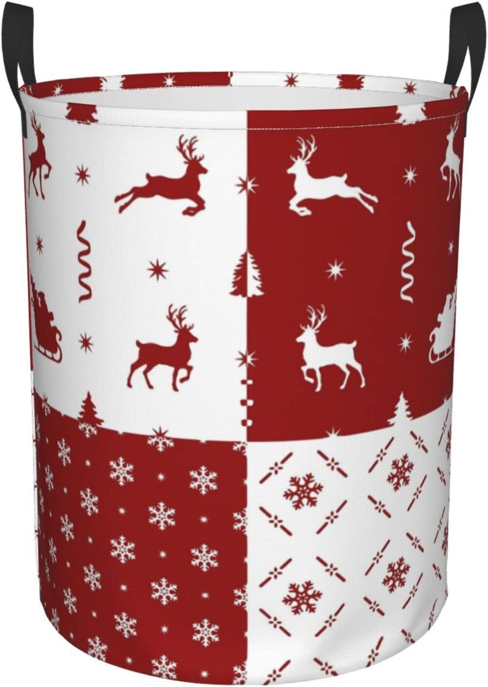 Reusable Christmas Laundry Hamper with Easy Handles Durable and Space-Saving