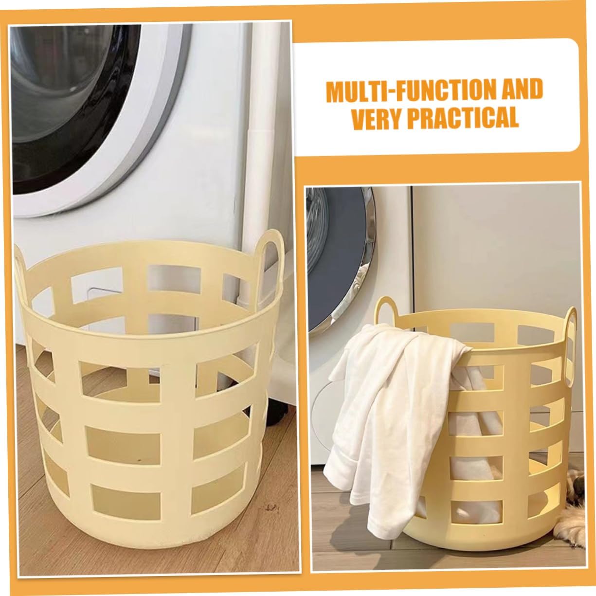 PRETYZOOM 2PCS Laundry Baskets for Home and Bathroom Storage