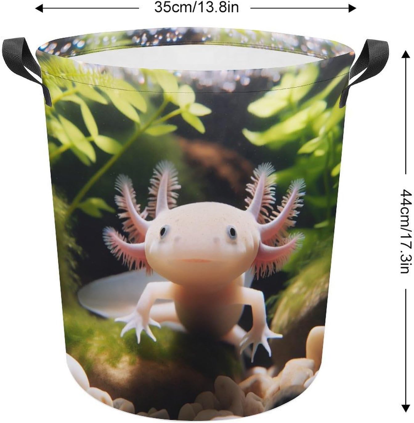 MEIKKO Cute Axolotl Laundry Hamper Nature Laundry Basket