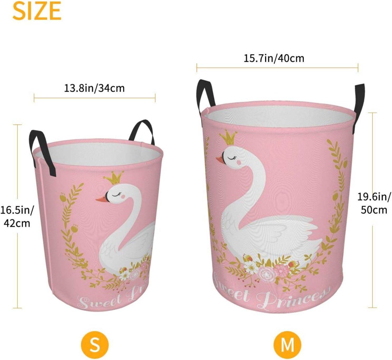 KiuLoam Cute Swan Princess Laundry Baskets