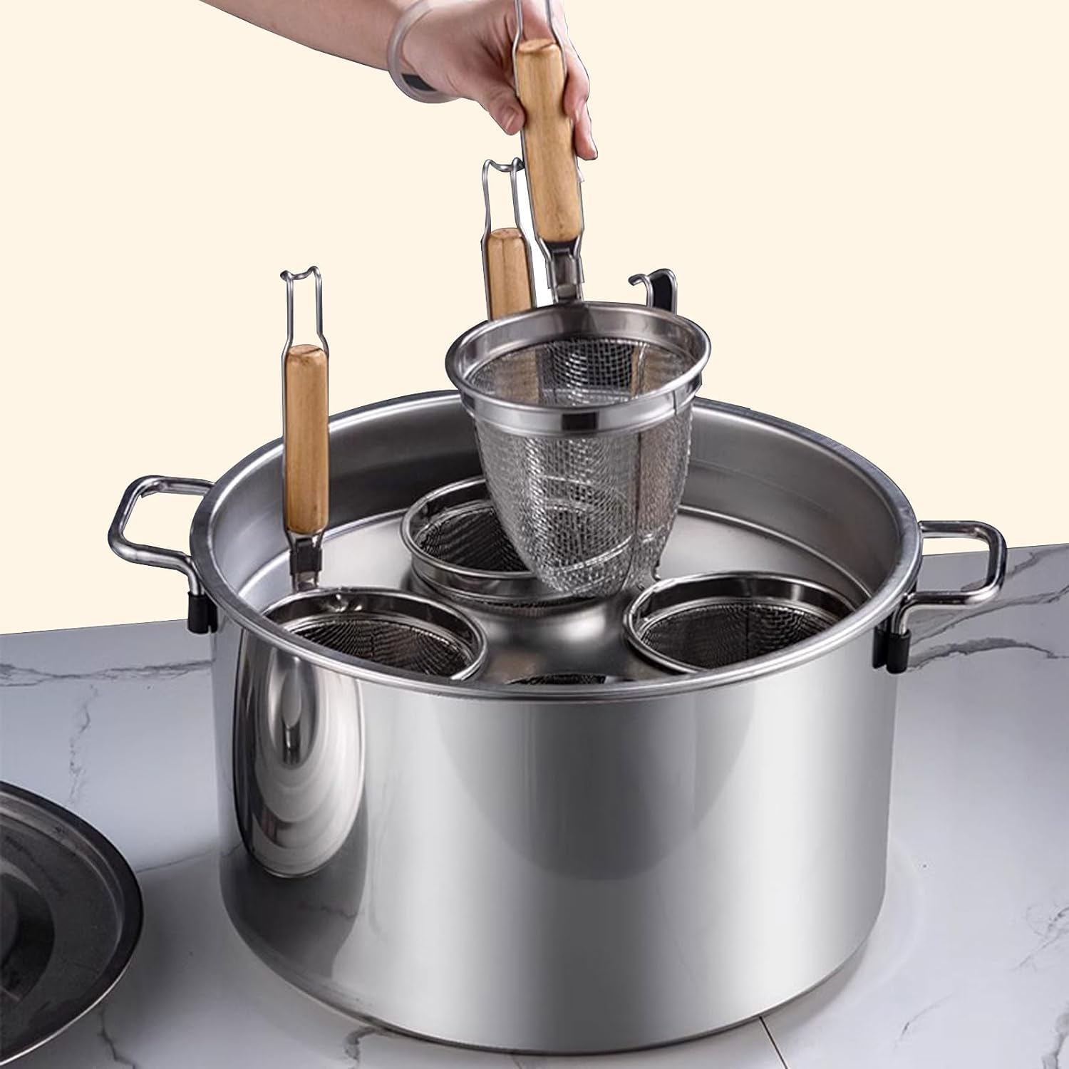 High-Quality Commercial Pasta Pot - Stainless Steel Strainer Insert Durable Versatile
