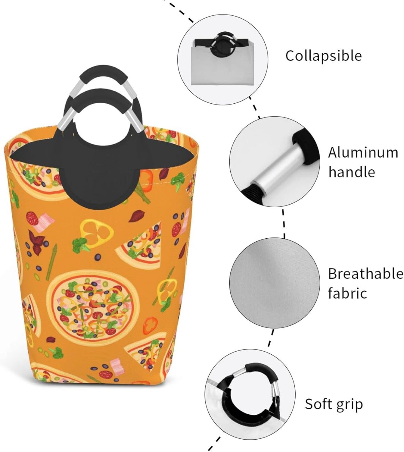 Food Foldable Laundry Hamper - Durable Stylish Capacity for 50 Liters