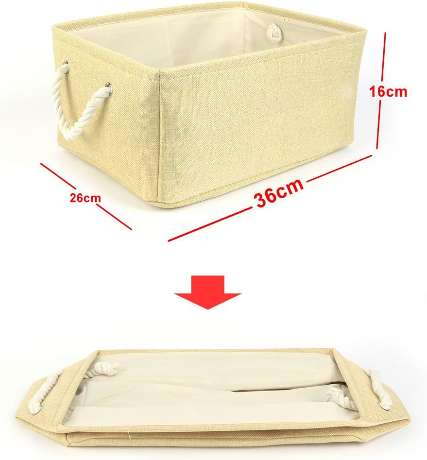 Eco-Friendly Space-Saving Collapsible Fabric Storage Basket Beige